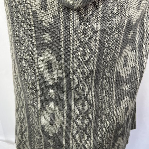 Massini Blanket Poncho Sz One Size Hooded Gray Grey Fringe - Picture 5 of 8